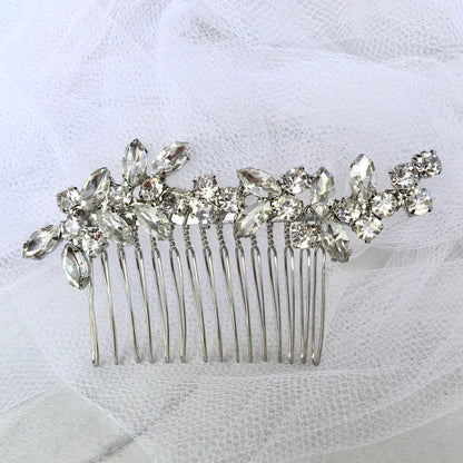 "Liliana" - Silver Rhinestone Bridal Hair Comb