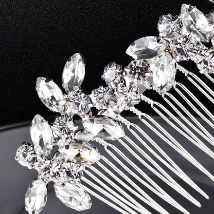 "Liliana" - Silver Rhinestone Bridal Hair Comb