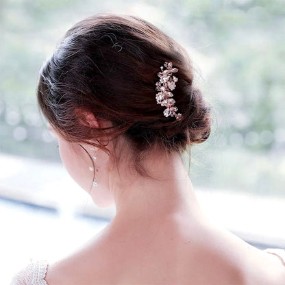 "Kinsley" - Crystal Bridal Hair Comb - Available in Silver, Rose Gold and Yellow Gold