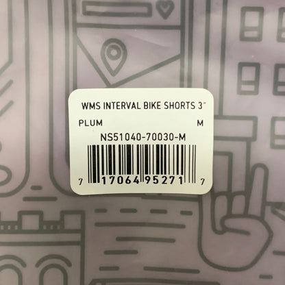 NATHAN Interval 3" Inseam Bike Short Women's Plum Size M NS51040-70030-M