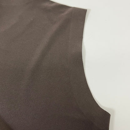 NORMA KAMALI Sleeveless Catsuit w/ Footsie Hidden Zip Women's Sz L/40 Chocolate