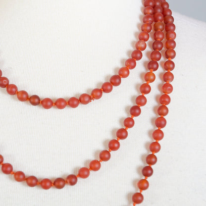 RED ONYX BEADS LONG - 71" (180cm)