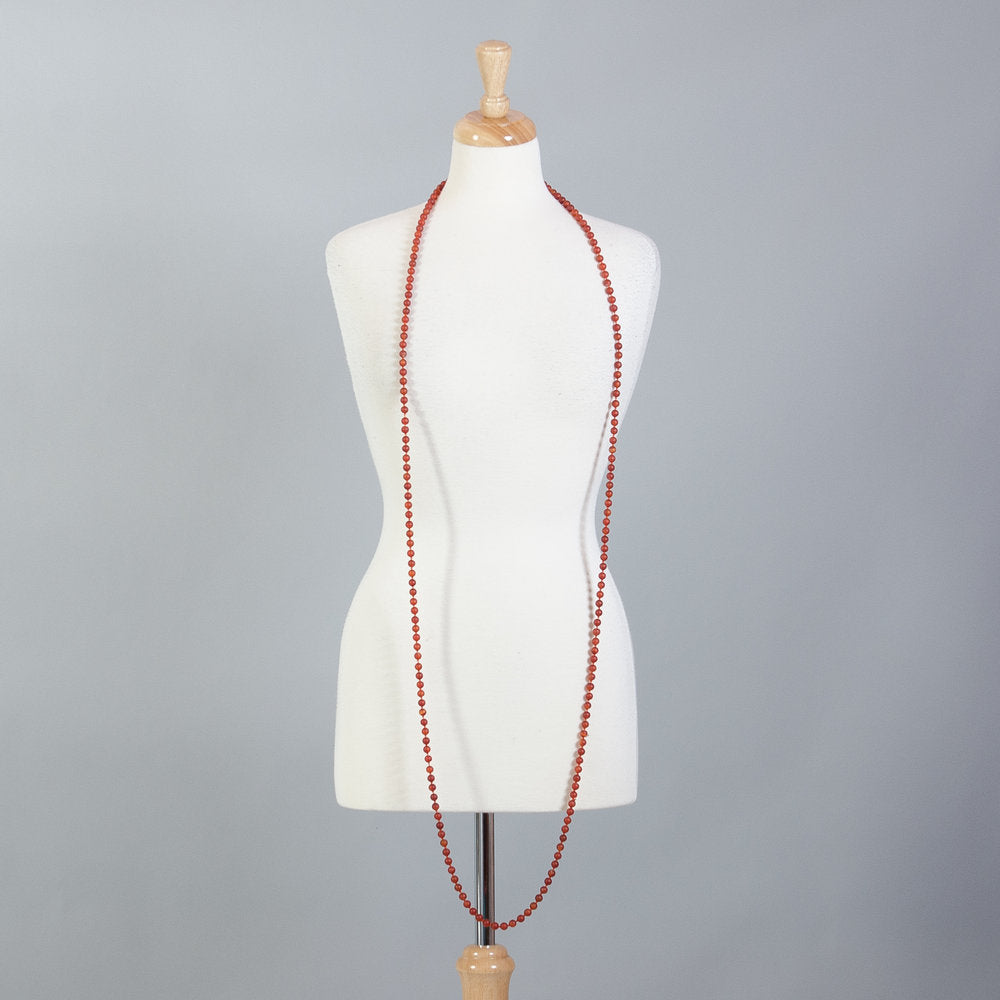 RED ONYX BEADS LONG - 71" (180cm)