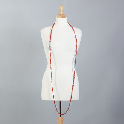 RED ONYX BEADS LONG - 71" (180cm)