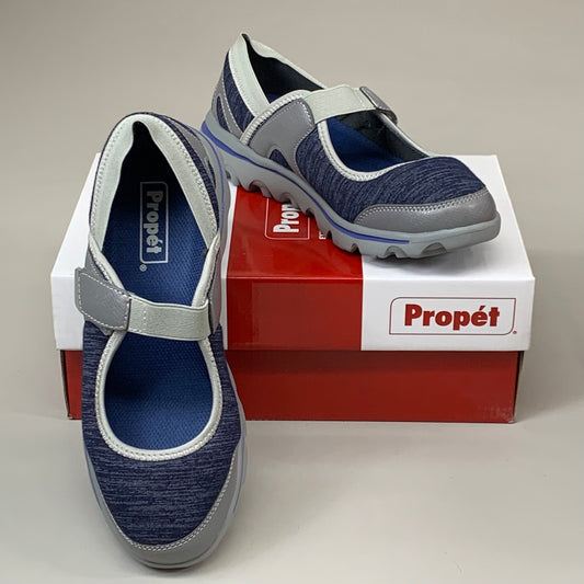 PROPET Onalee Mary Jane Flat Shoes W(D) Women's SZ 8 Blue/Silver WAA003JBLSW-08