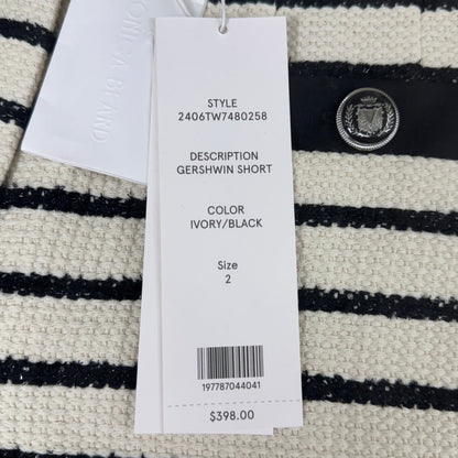 VERONICA BEARD Women's Gershwin Short Sz-2 Ivory/Black 2406TW7480258