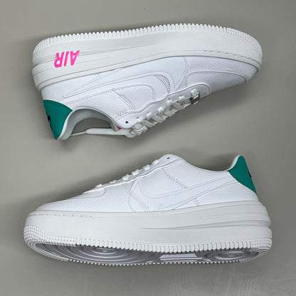 NIKE Air Force 1 PLT.AF.ORM Tapered Toe Sz Women's 8 White/Pink/Blue FN7180-100
