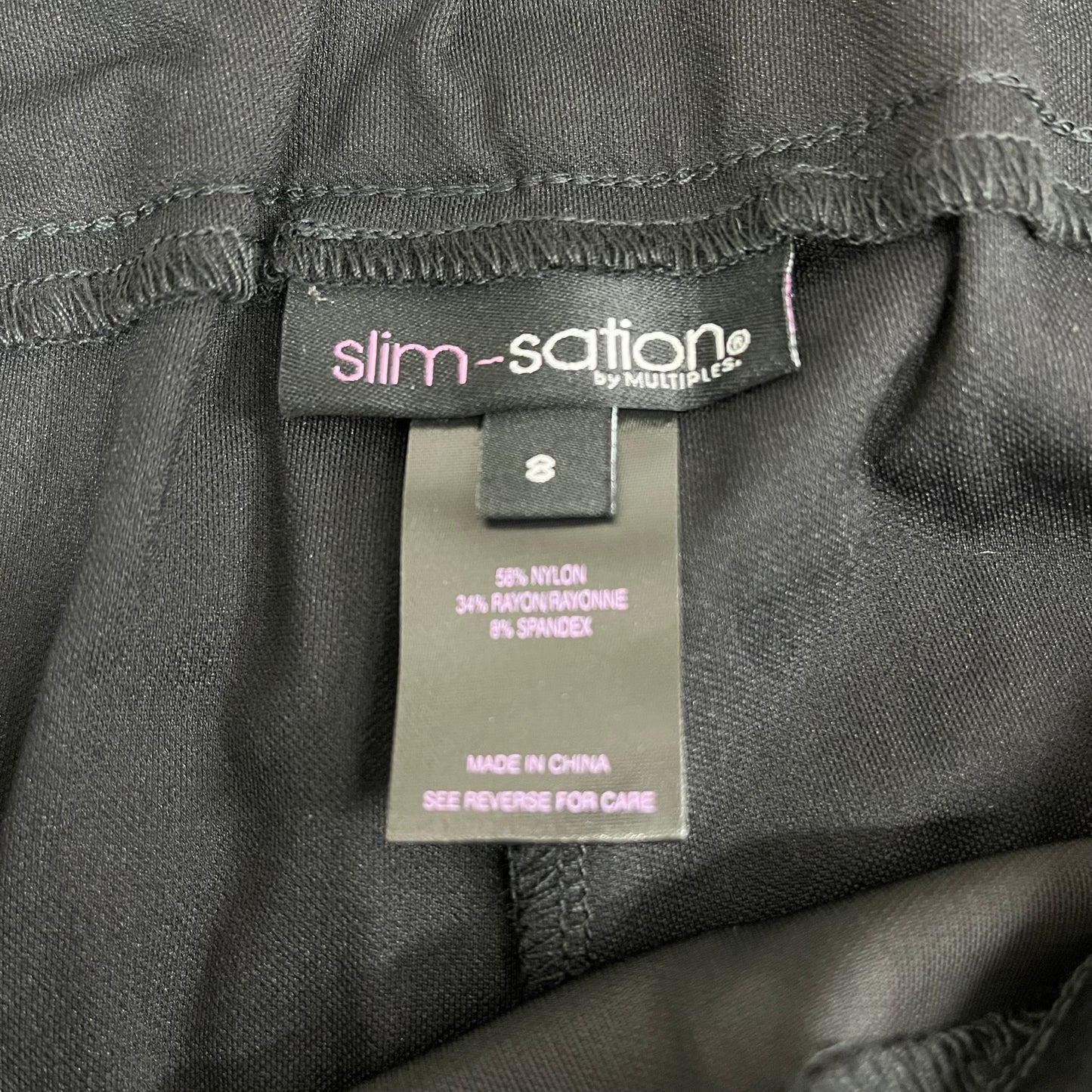 MULTIPLES Ankle Pants Petite Women's Sz 8 Black M2623P