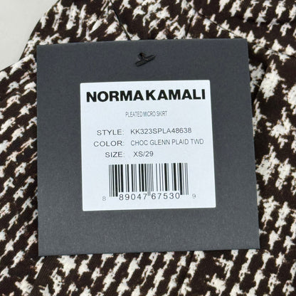 NORMA KAMALI Silky Jersey Pleated Micro Skirt Unlined Womens Sz XS/29 Chocolate