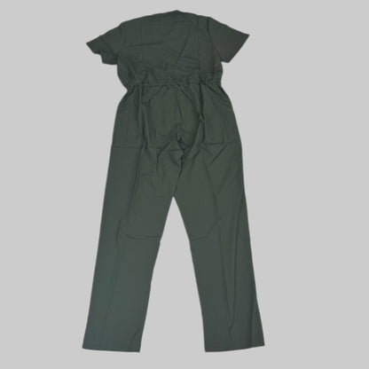 GREEN TOWN 4 Flex Scrubs Jumpsuit Cinch In Waist Women's Sz XL Olive GFX-023AST