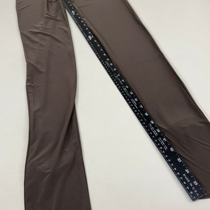 NORMA KAMALI One Shoulder Snake Mesh Catsuit Footsie Women's Sz L/40 Chocolate