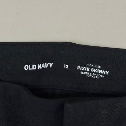 OLD NAVY High Waisted Pixie Skinny Ankle Pants Women's Sz 12 Black 3139011958