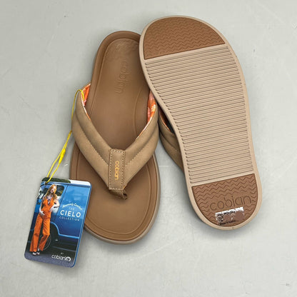 COBIAN Darby Synthetic Suede Strap Sandals Women's Sz 7, EU 37 Tan DAR24-230-7