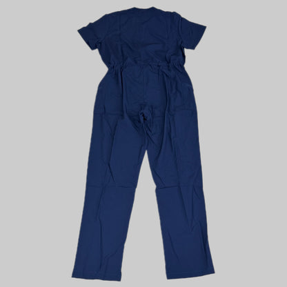 GREEN TOWN 4 Flex Scrubs Jumpsuit Cinch In Waist Women's Sz XL Indigo GFX-023AST