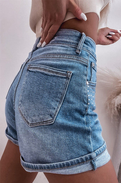 Rhinestone Denim Shorts