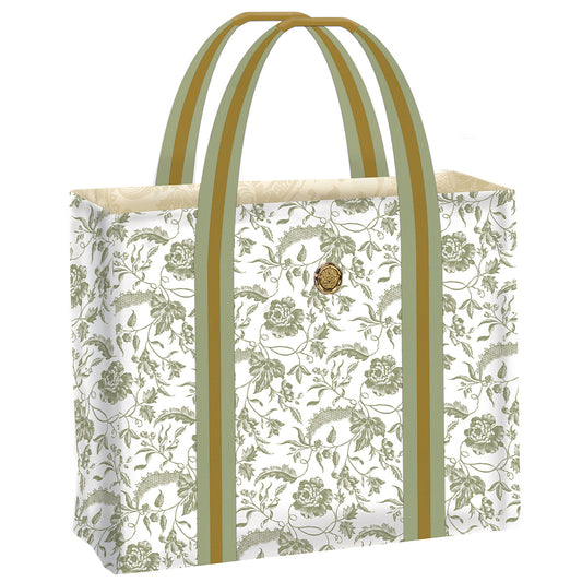 Green Climbing Rose Tote Bag