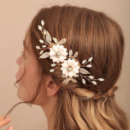 Lillian - Opal Gold Bridal Hair Clip