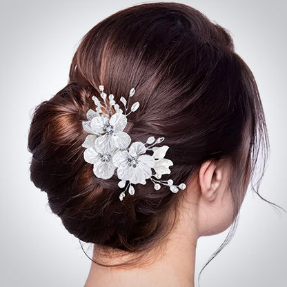 Kira - Floral Bridal Hair Clip/Vine - Available in Silver and Gold