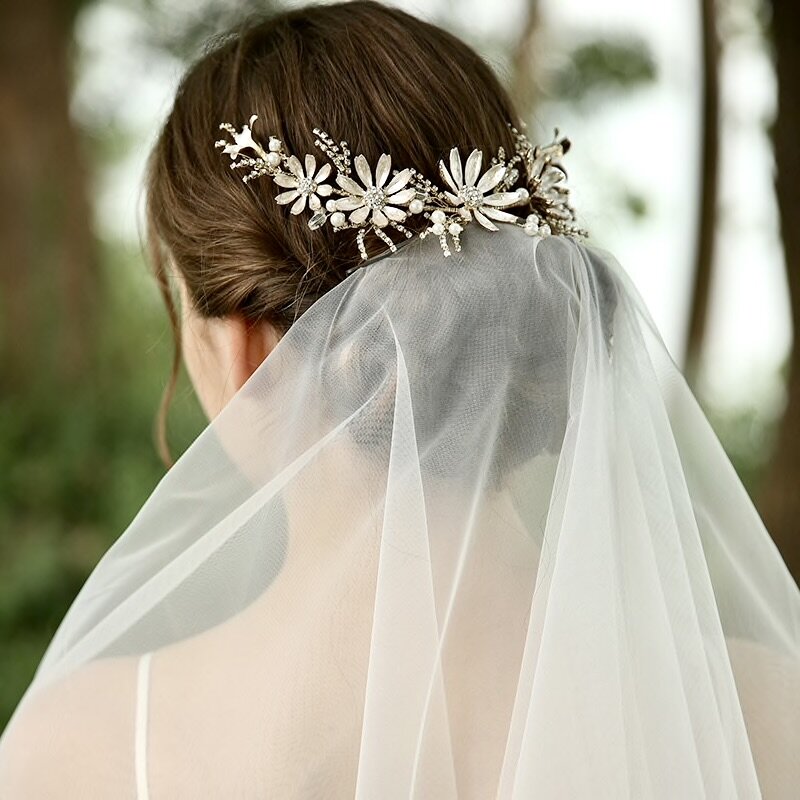 "Celine" - Floral Bridal Hair Accessory - Available in Yellow Gold and Rose Gold