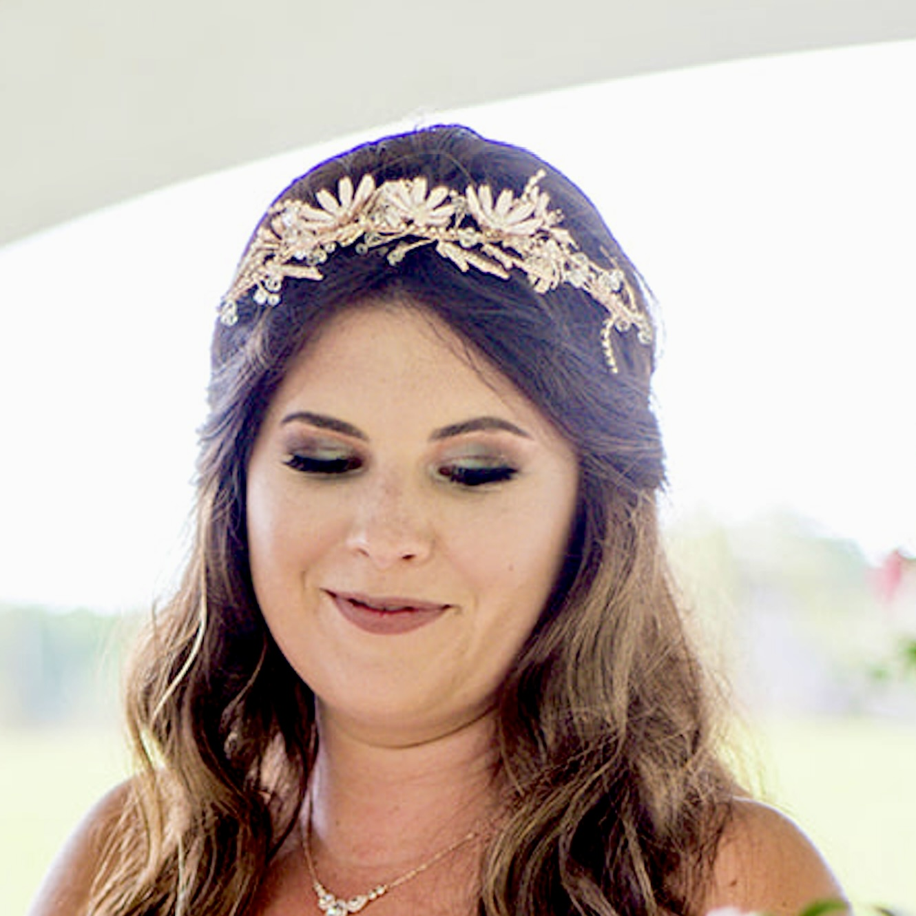 "Celine" - Floral Bridal Hair Accessory - Available in Yellow Gold and Rose Gold