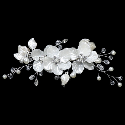 Kira - Floral Bridal Hair Clip/Vine - Available in Silver and Gold