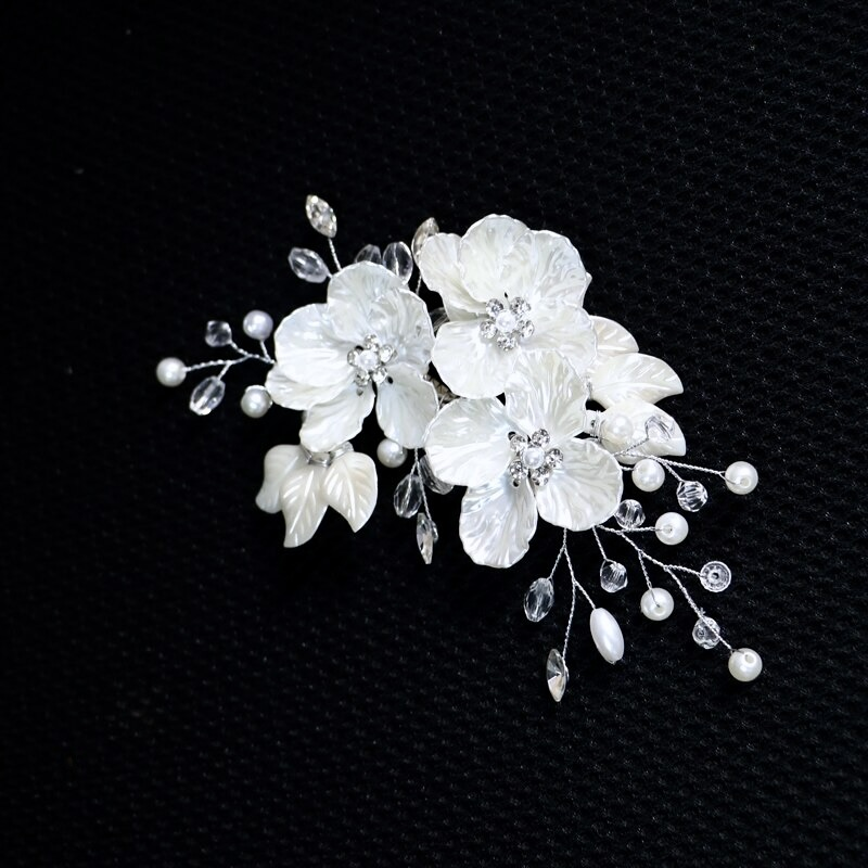 Kira - Floral Bridal Hair Clip/Vine - Available in Silver and Gold