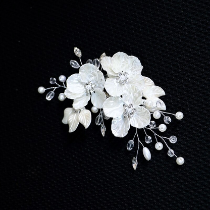 Kira - Floral Bridal Hair Clip/Vine - Available in Silver and Gold