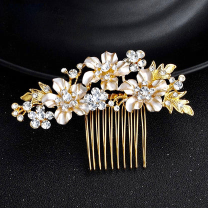 "Giulia" - Crystal Bridal Hair Comb - Available in Gold and Silver