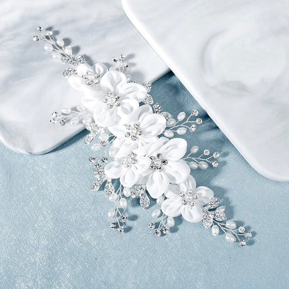Rylee - Floral Pearl and Crystal Bridal Hair Clip