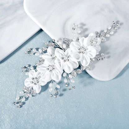 Rylee - Floral Pearl and Crystal Bridal Hair Clip