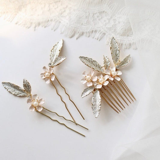 Cersei - Romantic Bridal Hair Comb and Pins Set