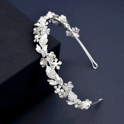 "Francis" - Pearl and Crystal Bridal Headband - Available in Gold and Silver