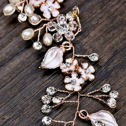 "Angelina" - Pearl and Crystal Bridal Headband - Available in Silver, Rose Gold and Yellow Gold