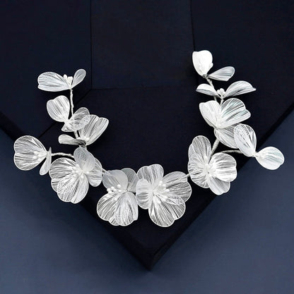 Maira - Floral Filigree Bridal Headband - Available in Silver, Rose Gold and Yellow Gold