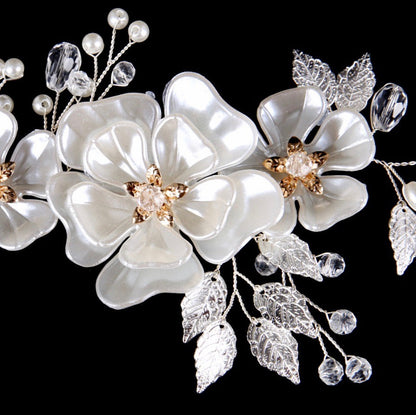 "Enola" - Floral Wedding Headband / Hair Vine - Available in Silver and Gold