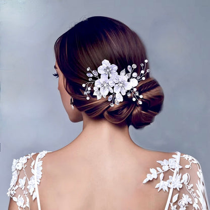 Kira - Floral Bridal Hair Clip/Vine - Available in Silver and Gold