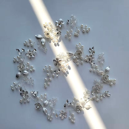 Ophelia - Pearl and Crystal Bridal Hair Vine - Available in Silver, Rose Gold and Yellow Gold