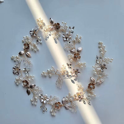 Ophelia - Pearl and Crystal Bridal Hair Vine - Available in Silver, Rose Gold and Yellow Gold