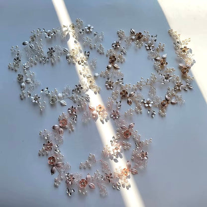 Ophelia - Pearl and Crystal Bridal Hair Vine - Available in Silver, Rose Gold and Yellow Gold