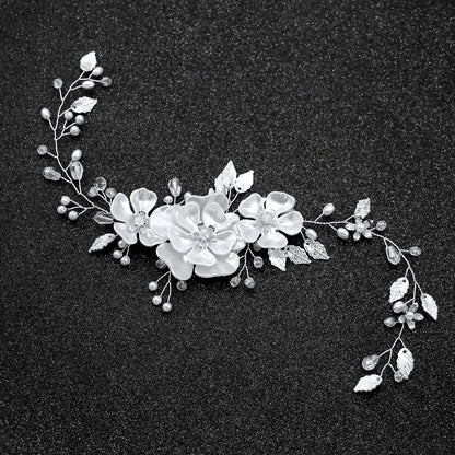 "Enola" - Floral Wedding Headband / Hair Vine - Available in Silver and Gold