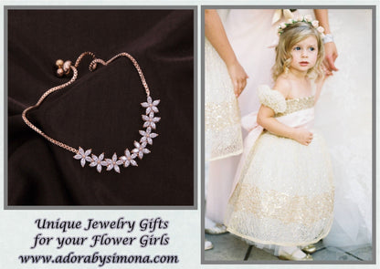 "Lisa" - Cubic Zirconia Adjustable Bracelet - Available in Silver and Rose Gold