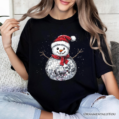 Disco Snowman Christmas T‑Shirt, Retro Holiday Tee for Dancers