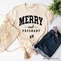 Merry and Pregnant T‑Shirt, Baby Announcement Christmas Tee for New Mom