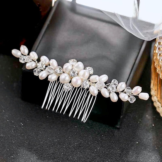 Alice - Freshwater Pearl and Crystal Bridal Hair Comb