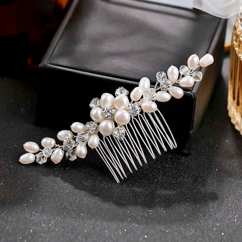 Alice - Freshwater Pearl and Crystal Bridal Hair Comb