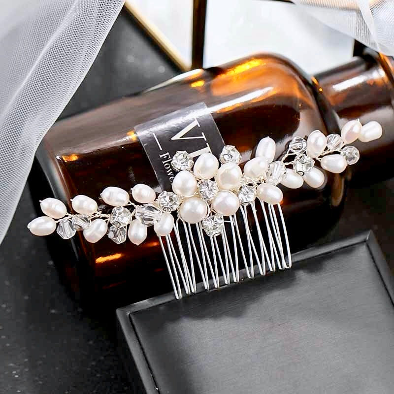 Alice - Freshwater Pearl and Crystal Bridal Hair Comb