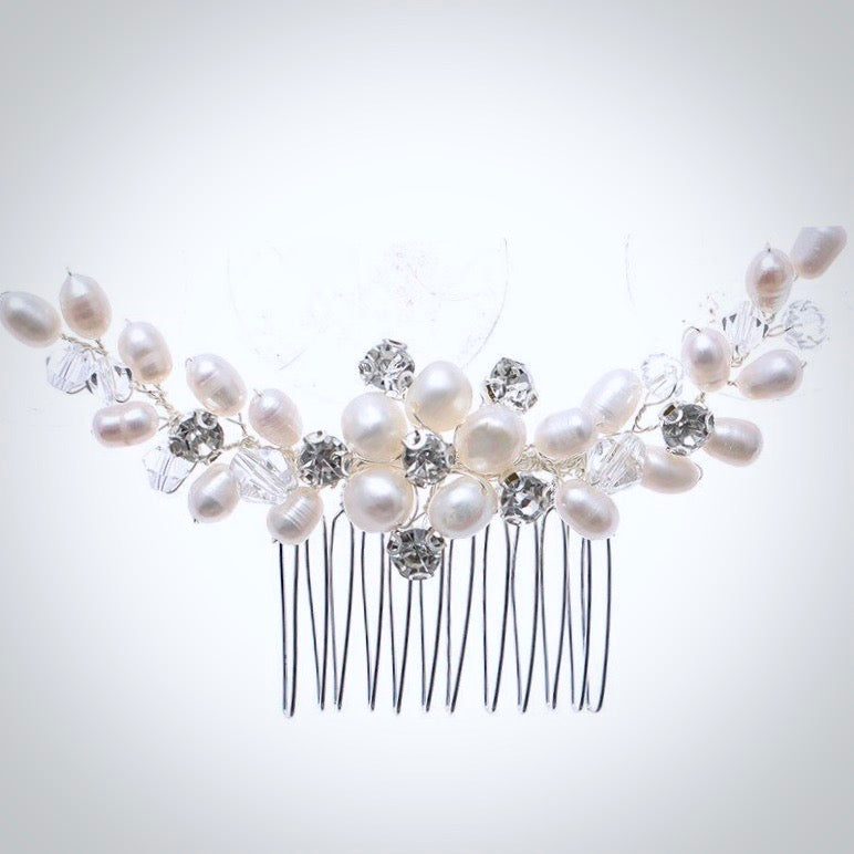Alice - Freshwater Pearl and Crystal Bridal Hair Comb
