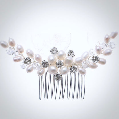 Alice - Freshwater Pearl and Crystal Bridal Hair Comb