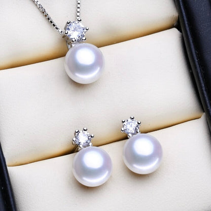 "Juniper" - Freshwater Pearl and Sterling Silver Bridal Jewelry Set