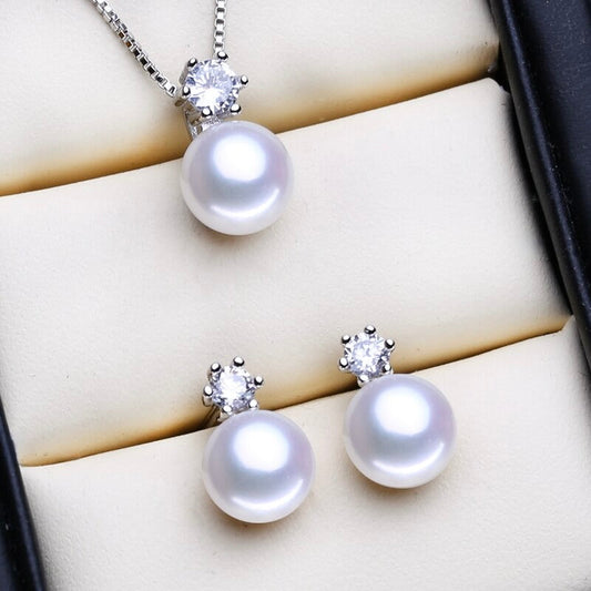"Juniper" - Freshwater Pearl and Sterling Silver Bridal Jewelry Set